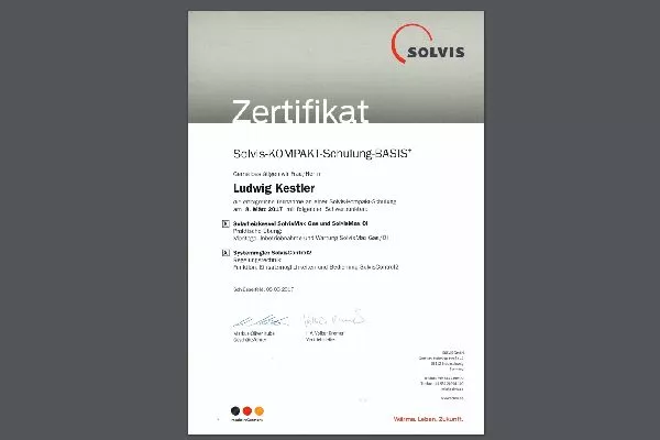 Zertifikate Heizungsbau Kestler Zertifikate Heizungsbau Kestler